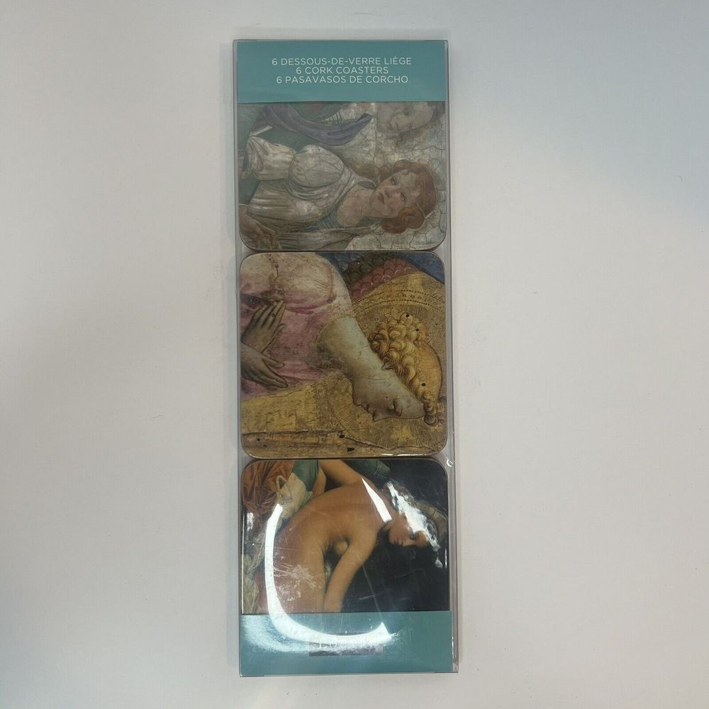 6 Cork Backed Coasters‎ Dessous-De-Verre liege